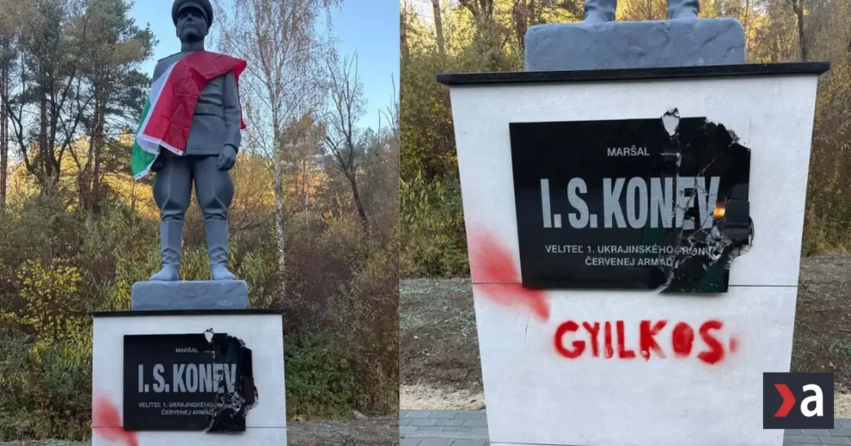 Vandali popísali sochu generála Koneva v Kružlovej, autor podáva trestné oznámenie